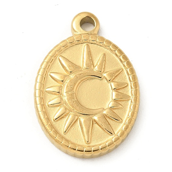 304 подвески из нержавеющей стали, овал с солнечным шармом