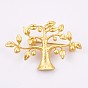 Brass Safety Brooch, Long-Lasting Plated, Tree