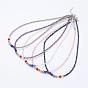 Yoga Chakra Schmuck, facettiertes Glas & Edelstein Perlen Halsketten, mit Messing Karabinerverschlüsse