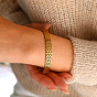 304 Stainless Steel Hollow Honeycomb Hinged Cuff Bangles for Women