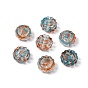 Handmade Lampwork Beads, Flat Round with Cat Paw Prints