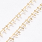 Brass Handmade Curb Chains, with Charms, with Spool, Long-Lasting Plated, Soldered