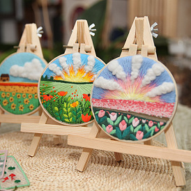 Children's hand embroidery diy material package living room full of embroidery paintings Lu embroidery cross stitch beginner children's flower hanging paintings