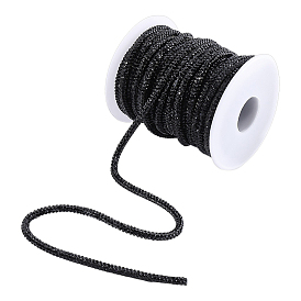 10 yardas de cordón redondo de algodón, con diamantes de imitación de cristal, con carretes vacíos de plástico 1pc
