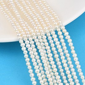 Natural Cultured Freshwater Pearl Beads Strands, Round, Grade 7A+