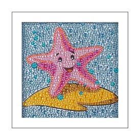 DIY Starfish Diamond Painting Kit, Including Resin Rhinestones Bag, Diamond Sticky Pen, Tray Plate and Glue Clay
