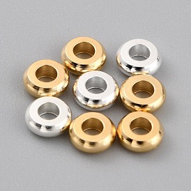 Brass Beads, Long-Lasting Plated, Flat Round