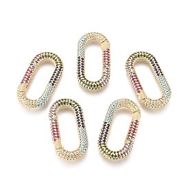 Покрытие стойки латунные пружинные затворные кольца микропаве кубический цирконий, овальные