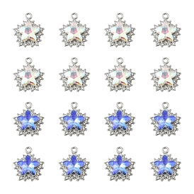 10 шт. 2 цвета стойки из сплава с подвесками со стразами, звезда, платина / золотой