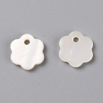 Natural Freshwater Shell Charms, Flower