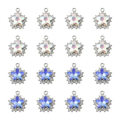 10 шт. 2 цвета стойки из сплава с подвесками со стразами, звезда, платина / золотой
