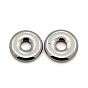 Non-magnetic Synthetic Hematite Pendants, Grade AA, Donut/Pi Disc, 20x4mm, Hole: 5.5mm