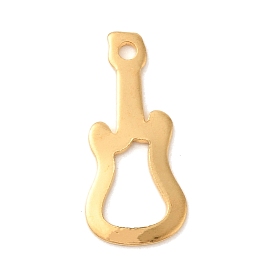 Ion Plating(IP) 304 Stainless Steel Pendants, Guitar Charm