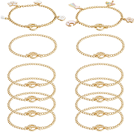 12 шт. 304 браслеты из витых цепей из нержавеющей стали, с 304 из нержавеющей стали тумблеров застежками