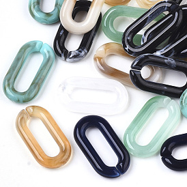 Acrylic Linking Rings, Quick Link Connectors, For Jewelry Cable Chains Making, Imitation Gemstone Style, Oval