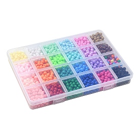 24 Colors Opaque Acrylic Beads, Round