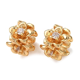 Латунные микропаве из прозрачного кубического циркония, цветок