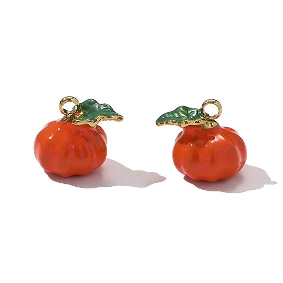 304 из нержавеющей стали шармы эмали, тыква, ионное покрытие (ip), реальный 18 k позолоченный