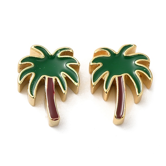 Латунь эмаль бисера, долговечный, без кадмия и без свинца, золотые, кокосовая пальма