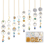 Наборы для самостоятельного изготовления ловца солнца из ракушек, включить прыжковые кольца, Латунные соединительные колечки, бордюрные цепи, железные застежки с крючками, стеклянные подвески