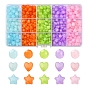 575Pcs 15 Style Imitation Jelly Acrylic Beads, Star & Heart & Round