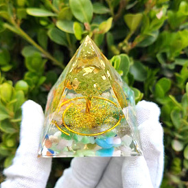 Orgonite Pyramid Resin Energy Generators, for Home Office Desk Decoration