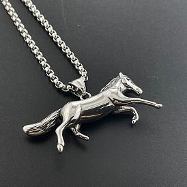 Стильные 304 подвески из нержавеющей стали в виде бегущей лошади для мужчин, панк хип-хоп украшения