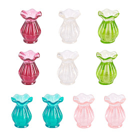 10 шт. 5 цветные миниатюрные украшения для вазы из смолы, аксессуары для домашнего кукольного домика с микро-ландшафтом, притворяясь опорными украшениями