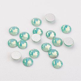 Glas flach zurück Strass Cabochons, zurück vernickelt, Halbrund