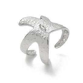 304 Engaste de anillo abierto para brazalete de acero inoxidable, con bucle, estrella de mar