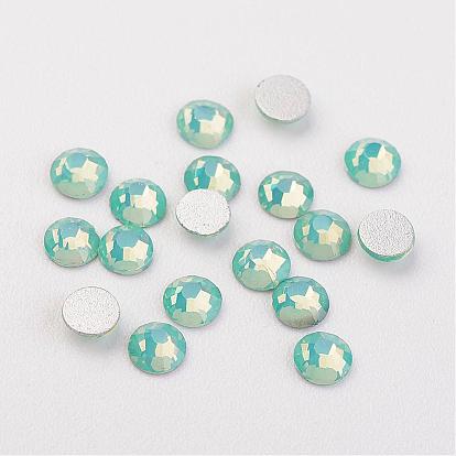 Glas flach zurück Strass Cabochons, zurück vernickelt, Halbrund