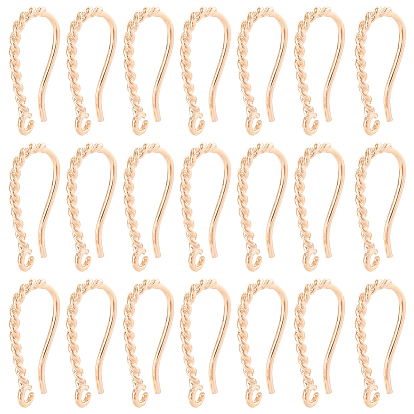 15 пары латунных крючков для сережек, с горизонтальными петлями, форма скручивания веревки