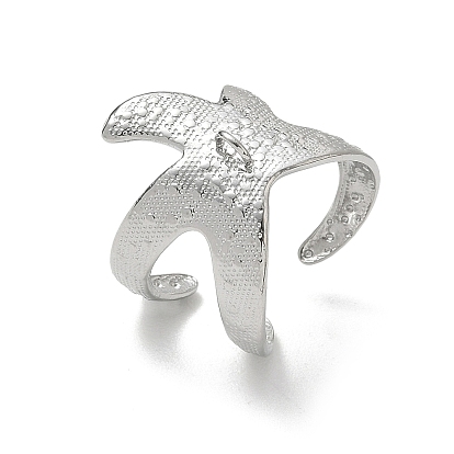 304 Engaste de anillo abierto para brazalete de acero inoxidable, con bucle, estrella de mar