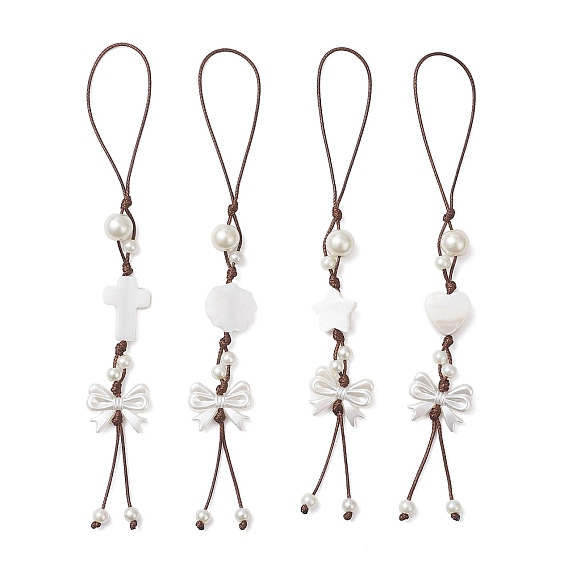 4 шт. подвесные украшения из ракушек и стеклянных жемчужин