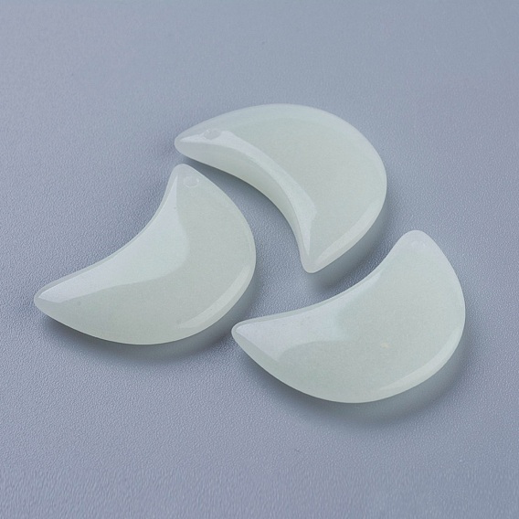 Synthetic Luminous Stone Pendants, Glow in the Dark, Moon