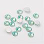 Glass Flat Back Rhinestone Cabochons, Back Plated, Half Round