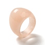 Natural Pink Aventurine Wide Dome Band Ring, Gemstone Jewelry for Women