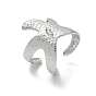 304 Stainless Steel Cuff Open Ring Setting, with Loop, Starfish