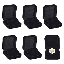 Cajas de exhibición de insignias cuadradas de terciopelo, estuche de regalo para guardar joyas