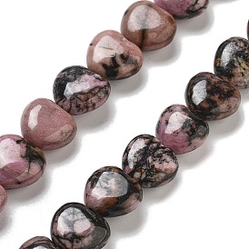 Natural Rhodonite Beads Strands, Heart