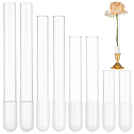 8 pièces 4 styles de tubes à essai en verre, colonne, avec 8pièces de couvercle en silicone résistant aux hautes températures