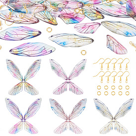 Наборы для самостоятельного изготовления подвесок-крыльев из эпоксидной смолы, в том числе латунные крючки для сережек и прыгающие кольца