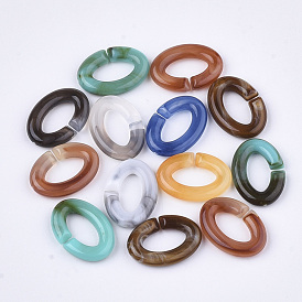 Acrylic Beads, Imitation Gemstone Style, For Cable Chains Making, Oval