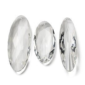Pendentifs en verre transparent, facette, ovale, pour pendentifs suspendus en cristal lustre