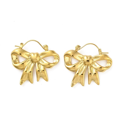 Stainless Steel Shell Pearl Earrings, Bowknot