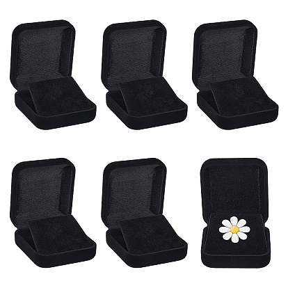 Cajas de exhibición de insignias cuadradas de terciopelo, estuche de regalo para guardar joyas