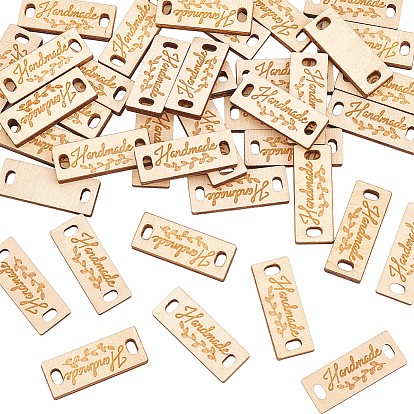 40шт. вязанные деревянные спицы, Вязание, швейные бирки, прямоугольник со словом ручной работы