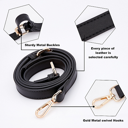 Gorgecraft 2Pcs PU Leather Bag Strap and Acrylic & CCB Plastic Link Chains Bag Handles, with Alloy Swivel Clasps, Bag Replacement Accessories