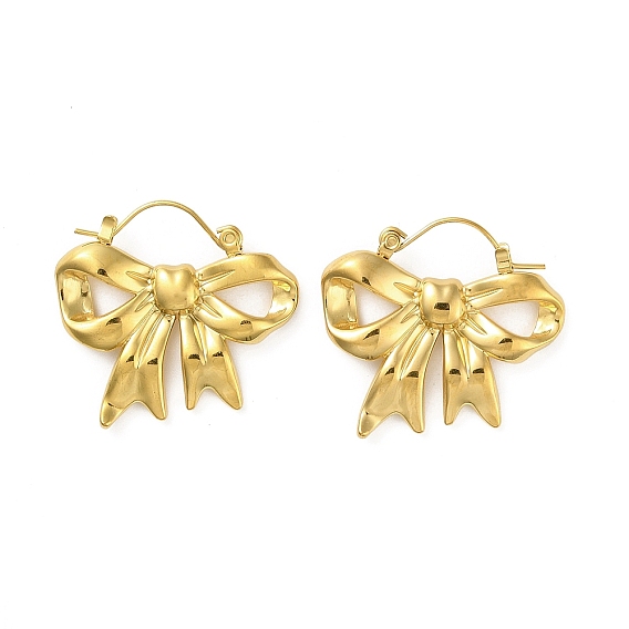 Stainless Steel Shell Pearl Earrings, Bowknot