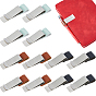 12Pcs 3 Colors 201 Stainless Steel Pen Clips, with PU Leather Ring, Office Supplies, Rectangle